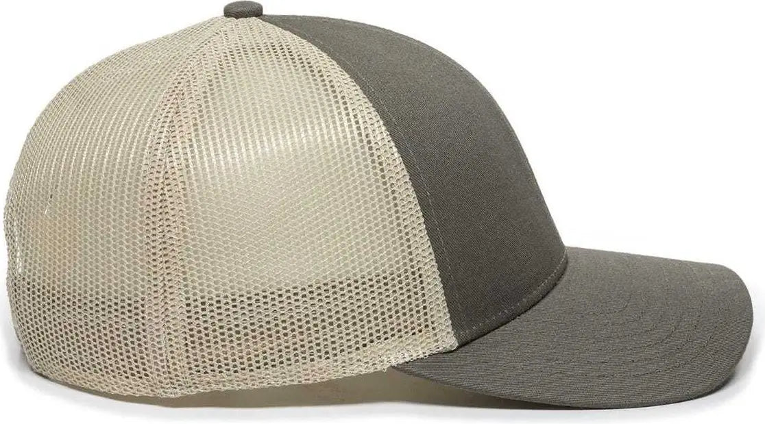 OC Sports OC770 Adjustable Mesh Back Cap with Sweatband Loden Khaki Dark Gray Khaki / 6 7/8’’ 7 1/2’’