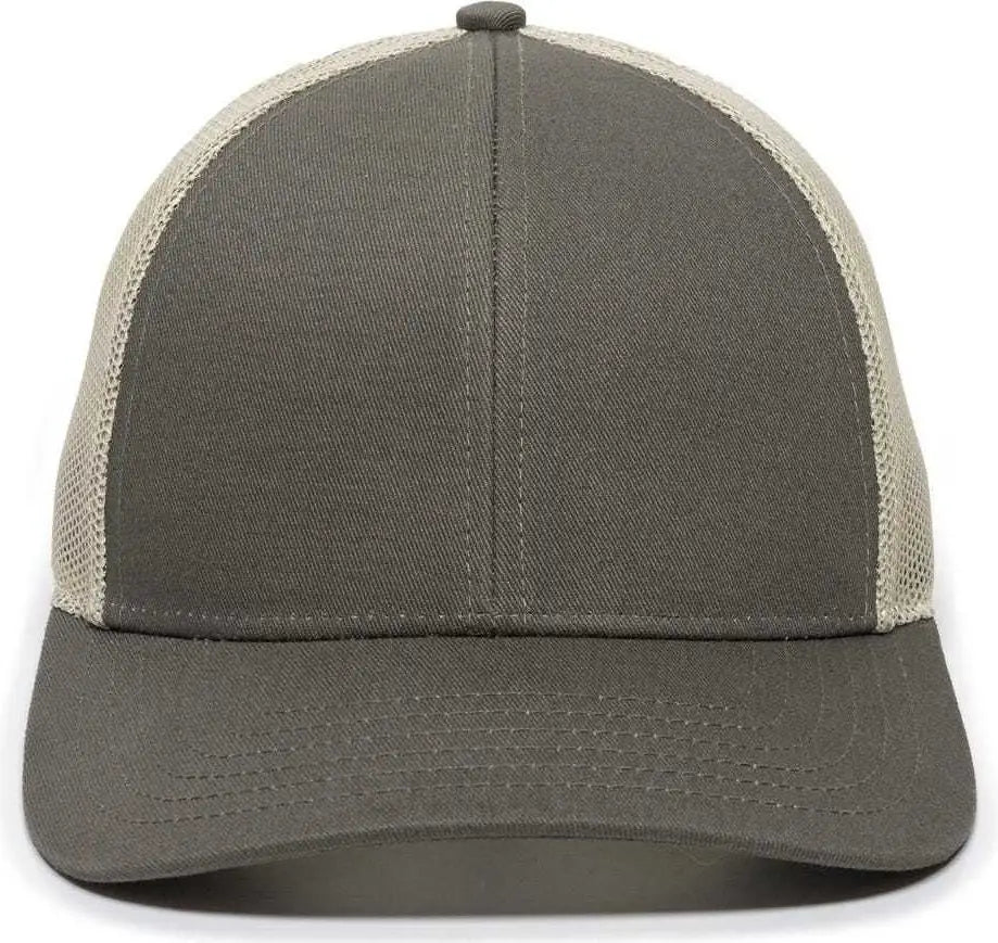 OC Sports OC770 Adjustable Mesh Back Cap with Sweatband Loden Khaki Dark Gray Khaki / 6 7/8’’ 7 1/2’’