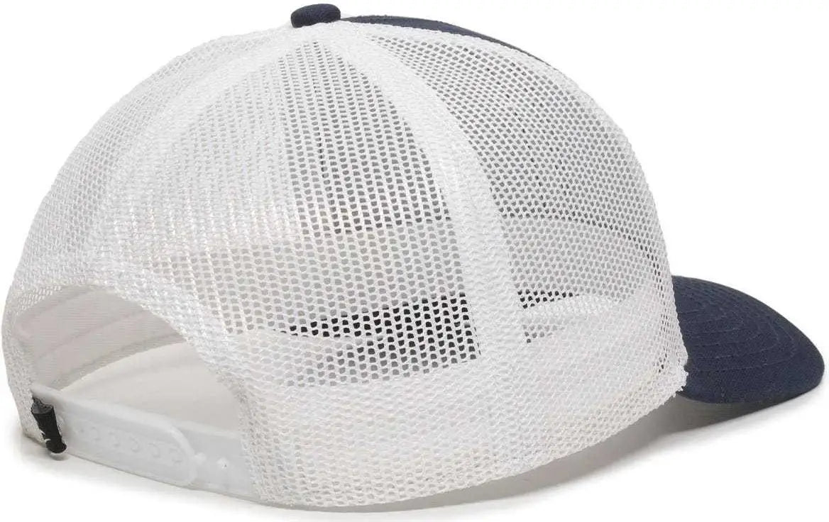 OC Sports OC770 Adjustable Mesh Back Cap with Sweatband - Navy White - Navy White / 6 7/8’’ - 7 1/2’’