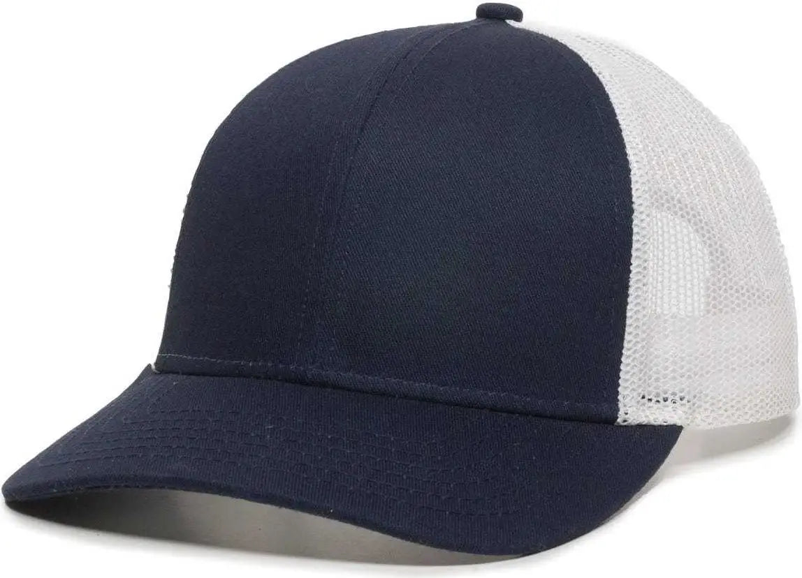 OC Sports OC770 Adjustable Mesh Back Cap with Sweatband - Navy White - Navy White / 6 7/8’’ - 7 1/2’’