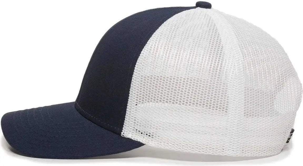 OC Sports OC770 Adjustable Mesh Back Cap with Sweatband - Navy White - Navy White / 6 7/8’’ - 7 1/2’’