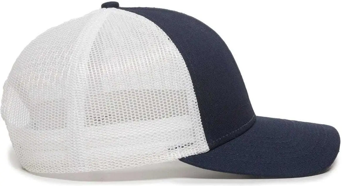 OC Sports OC770 Adjustable Mesh Back Cap with Sweatband - Navy White - Navy White / 6 7/8’’ - 7 1/2’’