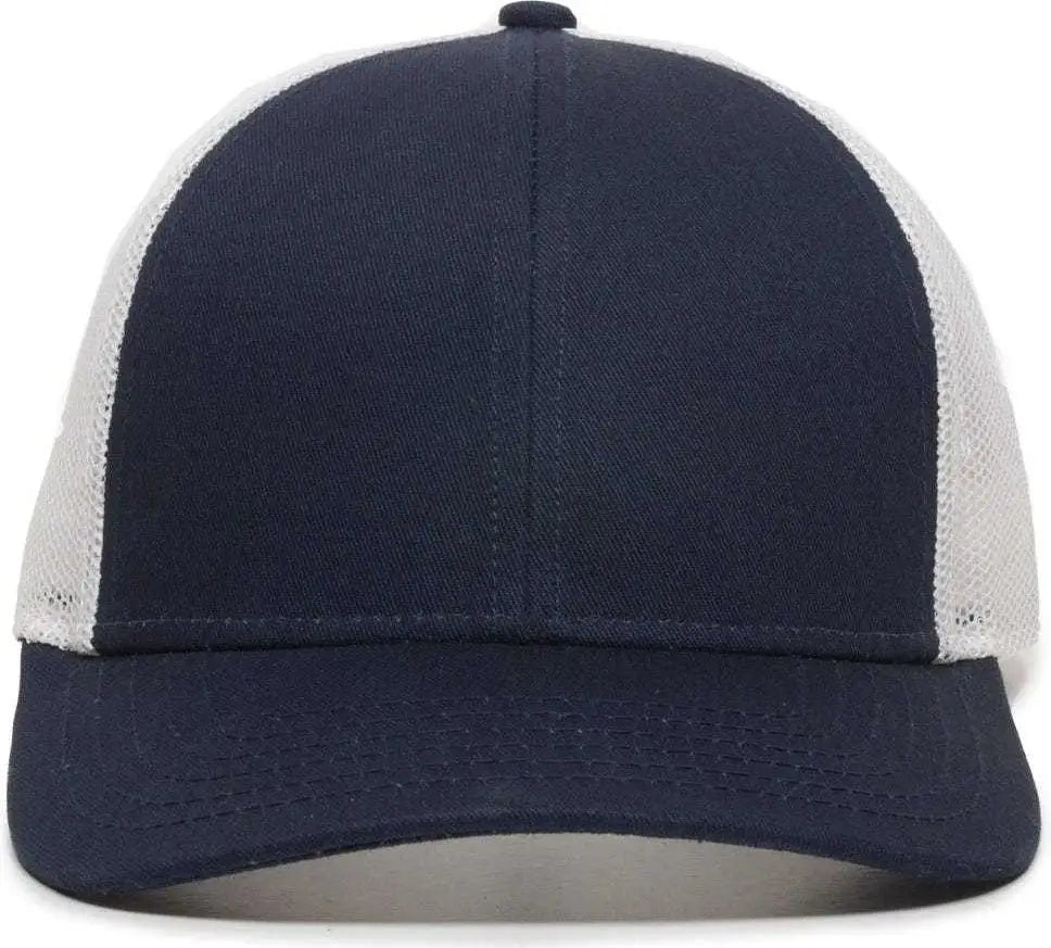 OC Sports OC770 Adjustable Mesh Back Cap with Sweatband - Navy White - Navy White / 6 7/8’’ - 7 1/2’’