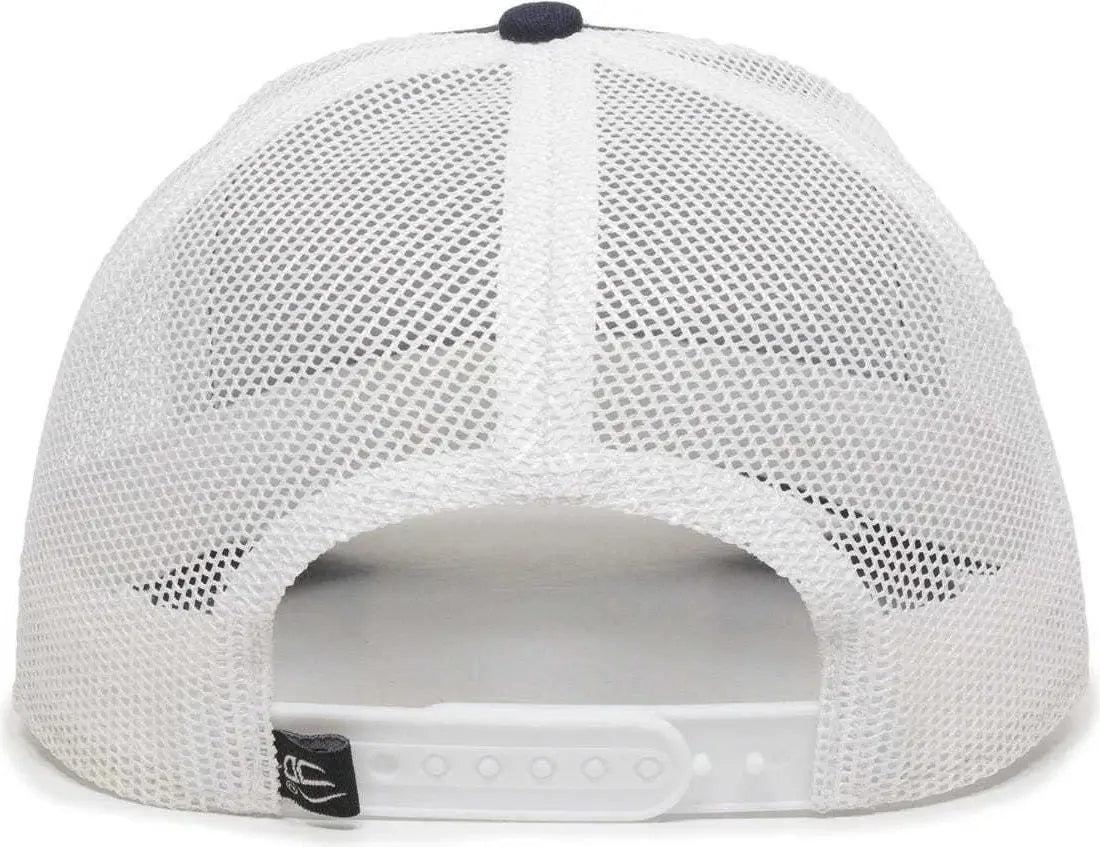 OC Sports OC770 Adjustable Mesh Back Cap with Sweatband - Navy White - Navy White / 6 7/8’’ - 7 1/2’’