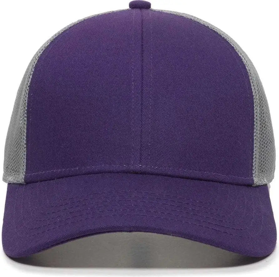 OC Sports OC770 Adjustable Mesh Back Cap with Sweatband - Purple Gray - Purple Gray / 6 7/8’’ - 7 1/2’’