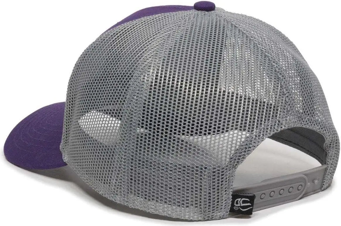 OC Sports OC770 Adjustable Mesh Back Cap with Sweatband - Purple Gray - Purple Gray / 6 7/8’’ - 7 1/2’’