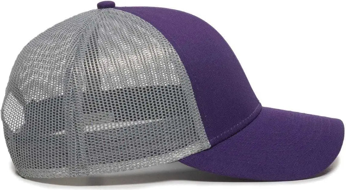 OC Sports OC770 Adjustable Mesh Back Cap with Sweatband - Purple Gray - Purple Gray / 6 7/8’’ - 7 1/2’’