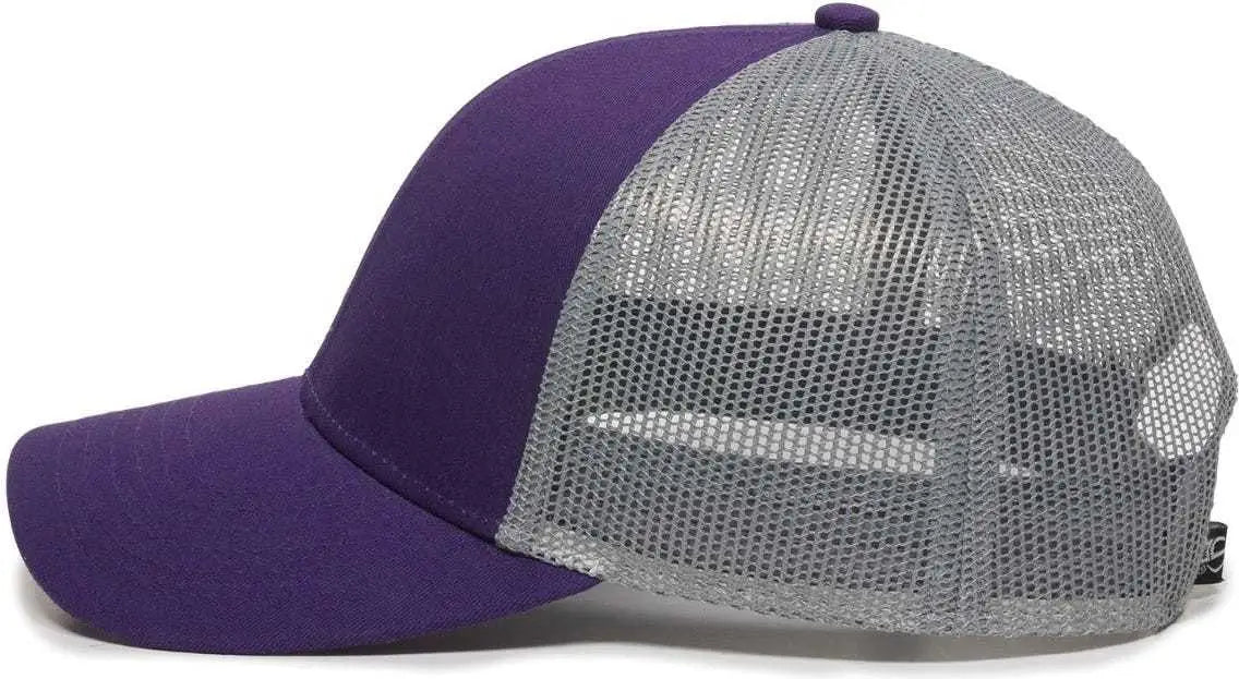 OC Sports OC770 Adjustable Mesh Back Cap with Sweatband - Purple Gray - Purple Gray / 6 7/8’’ - 7 1/2’’