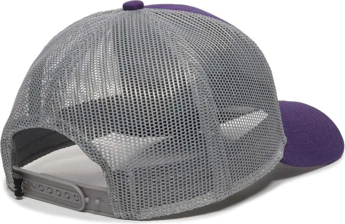 OC Sports OC770 Adjustable Mesh Back Cap with Sweatband - Purple Gray - Purple Gray / 6 7/8’’ - 7 1/2’’