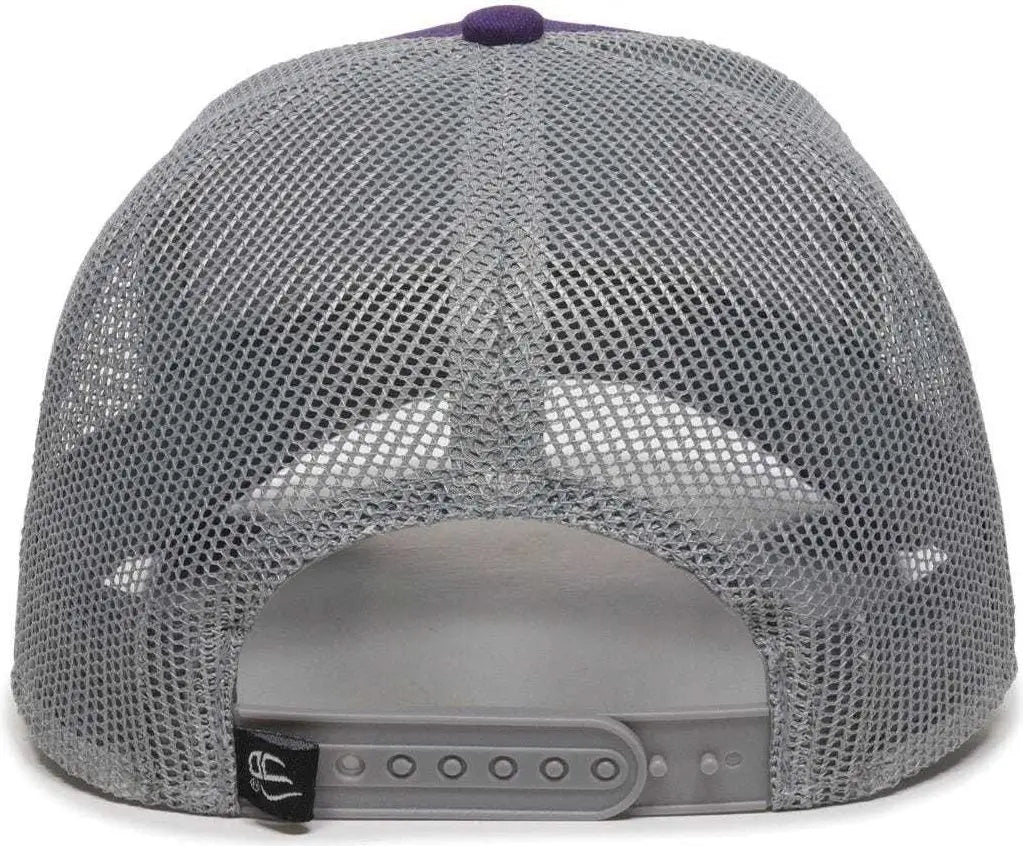OC Sports OC770 Adjustable Mesh Back Cap with Sweatband - Purple Gray - Purple Gray / 6 7/8’’ - 7 1/2’’