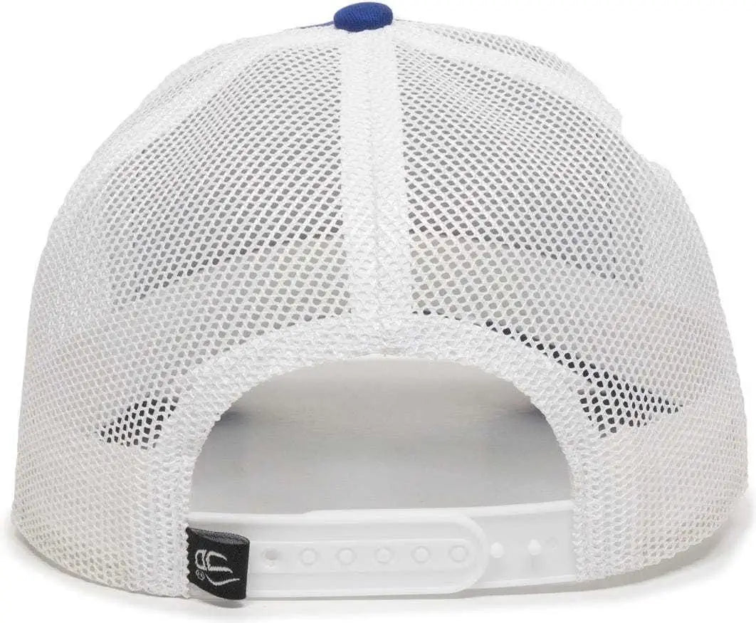 OC Sports OC770 Adjustable Mesh Back Cap with Sweatband - Royal White - Royal White / 6 7/8’’ - 7 1/2’’