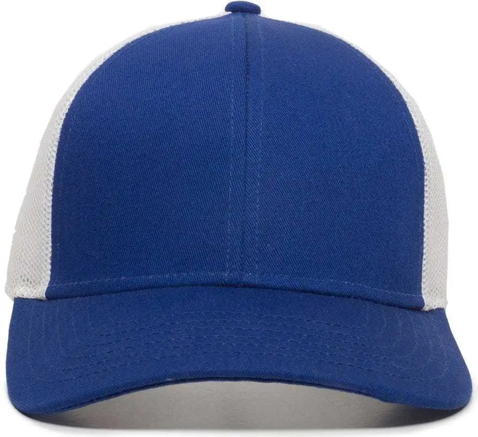 OC Sports OC770 Adjustable Mesh Back Cap with Sweatband - Royal White - Royal White / 6 7/8’’ - 7 1/2’’