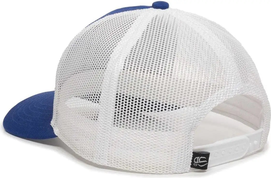 OC Sports OC770 Adjustable Mesh Back Cap with Sweatband - Royal White - Royal White / 6 7/8’’ - 7 1/2’’