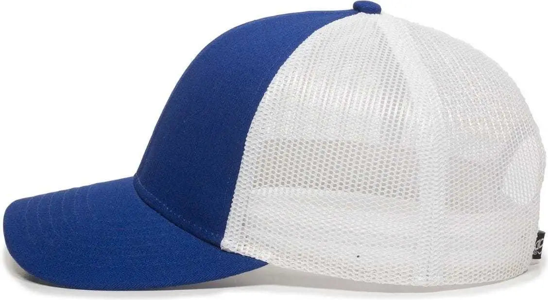 OC Sports OC770 Adjustable Mesh Back Cap with Sweatband - Royal White - Royal White / 6 7/8’’ - 7 1/2’’