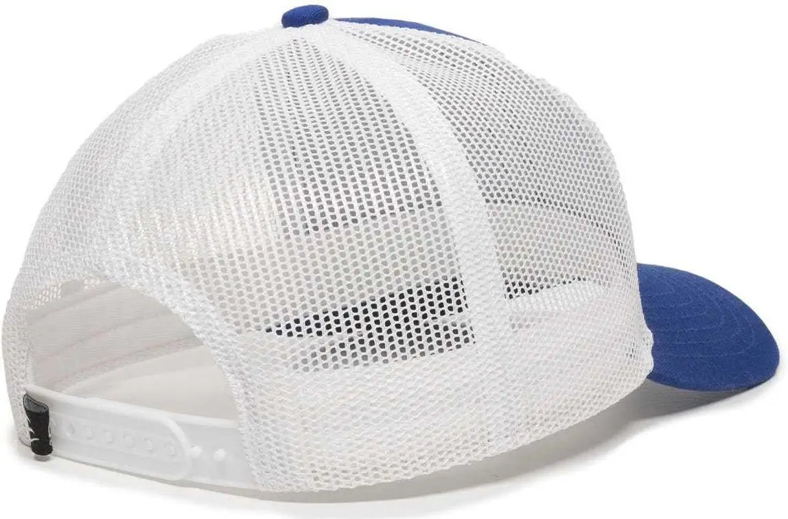 OC Sports OC770 Adjustable Mesh Back Cap with Sweatband - Royal White - Royal White / 6 7/8’’ - 7 1/2’’