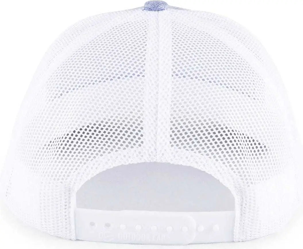 OC Sports OC770L Heathered Adjustable Mesh Back Cap - Heathered Blue White - Blue White / 6 7/8’’ - 7 1/2’’