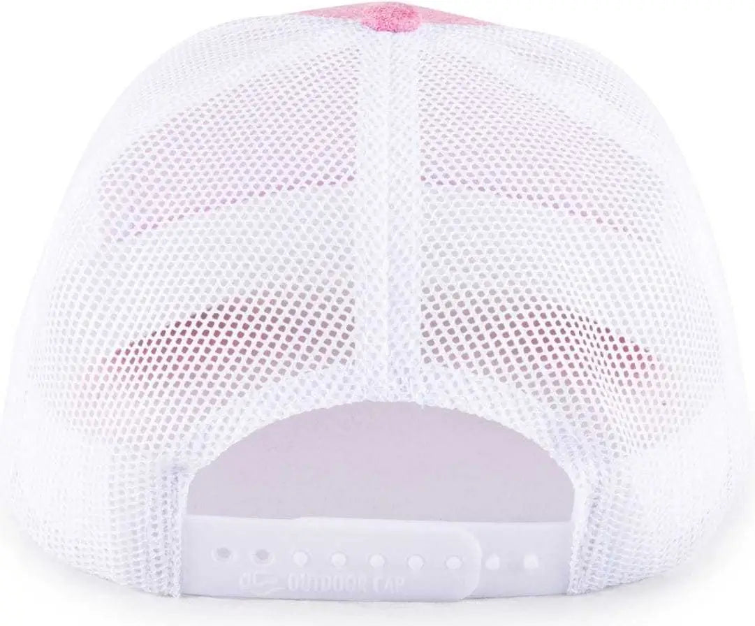 OC Sports OC770L Heathered Adjustable Mesh Back Cap - Heathered Pink White - Pink White / 6 7/8’’ - 7 1/2’’
