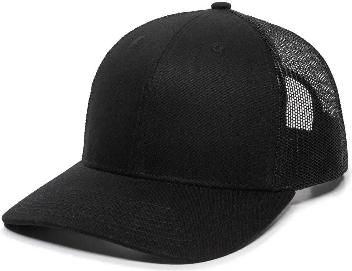 OC Sports OC771 Adjustable Mesh Back Cap - Black Black