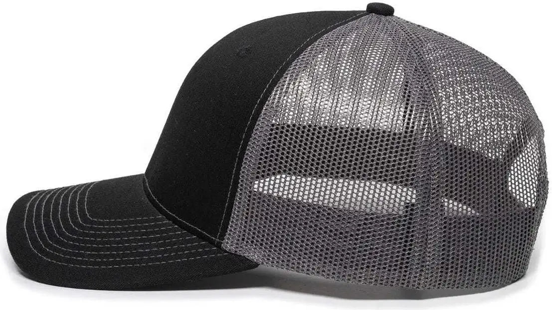 OC Sports OC771 Adjustable Mesh Back Cap - Black Charcoal