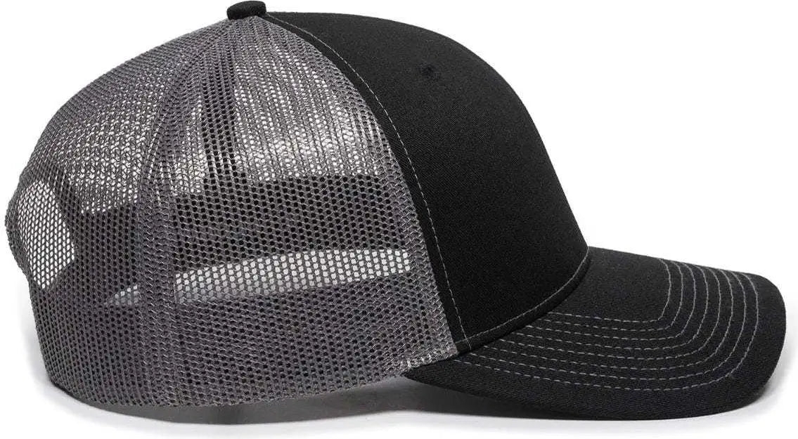 OC Sports OC771 Adjustable Mesh Back Cap - Black Charcoal