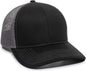 OC Sports OC771 Adjustable Mesh Back Cap - Black Charcoal - Black Dark Gray / 6 7/8’’ - 7 1/2’’