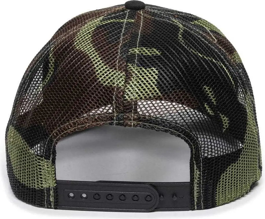 OC Sports OC771 Adjustable Mesh Back Cap - Black Generic Camo Heathered Gray - Black Gray / 6 7/8’’ - 7 1/2’’