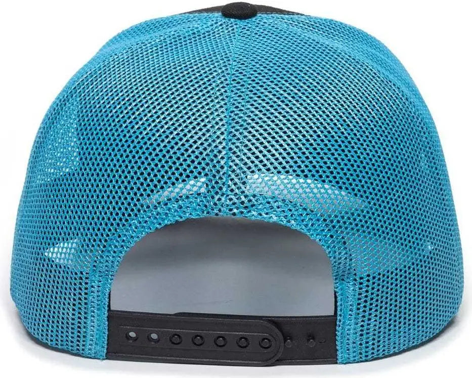 OC Sports OC771 Adjustable Mesh Back Cap - Black Neon Blue - Black Blue / 6 7/8’’ - 7 1/2’’