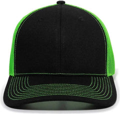 OC Sports OC771 Adjustable Mesh Back Cap - Black Neon Green - Black Green / 6 7/8’’ - 7 1/2’’