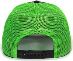 OC Sports OC771 Adjustable Mesh Back Cap - Black Neon Green - Black Green / 6 7/8’’ - 7 1/2’’