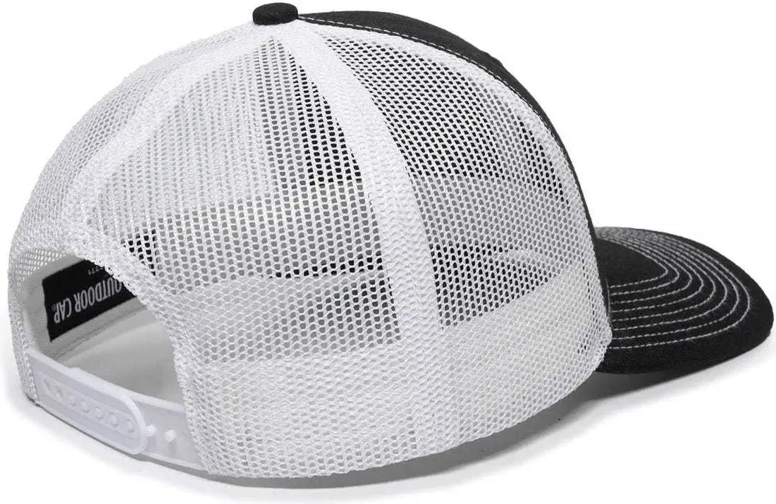 OC Sports OC771 Adjustable Mesh Back Cap - Black White