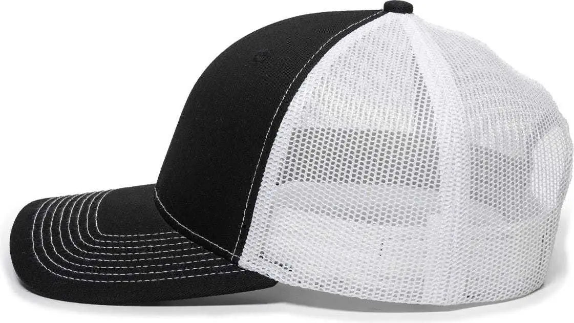 OC Sports OC771 Adjustable Mesh Back Cap - Black White