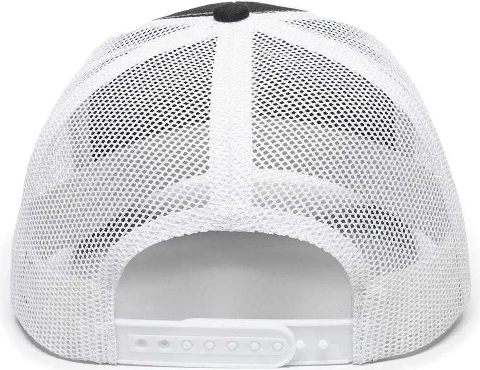 OC Sports OC771 Adjustable Mesh Back Cap - Black White Heathered Gray - Black White / 6 7/8’’ - 7 1/2’’