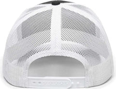 OC Sports OC771 Adjustable Mesh Back Cap - Black White Heathered Gray - Black White / 6 7/8’’ - 7 1/2’’