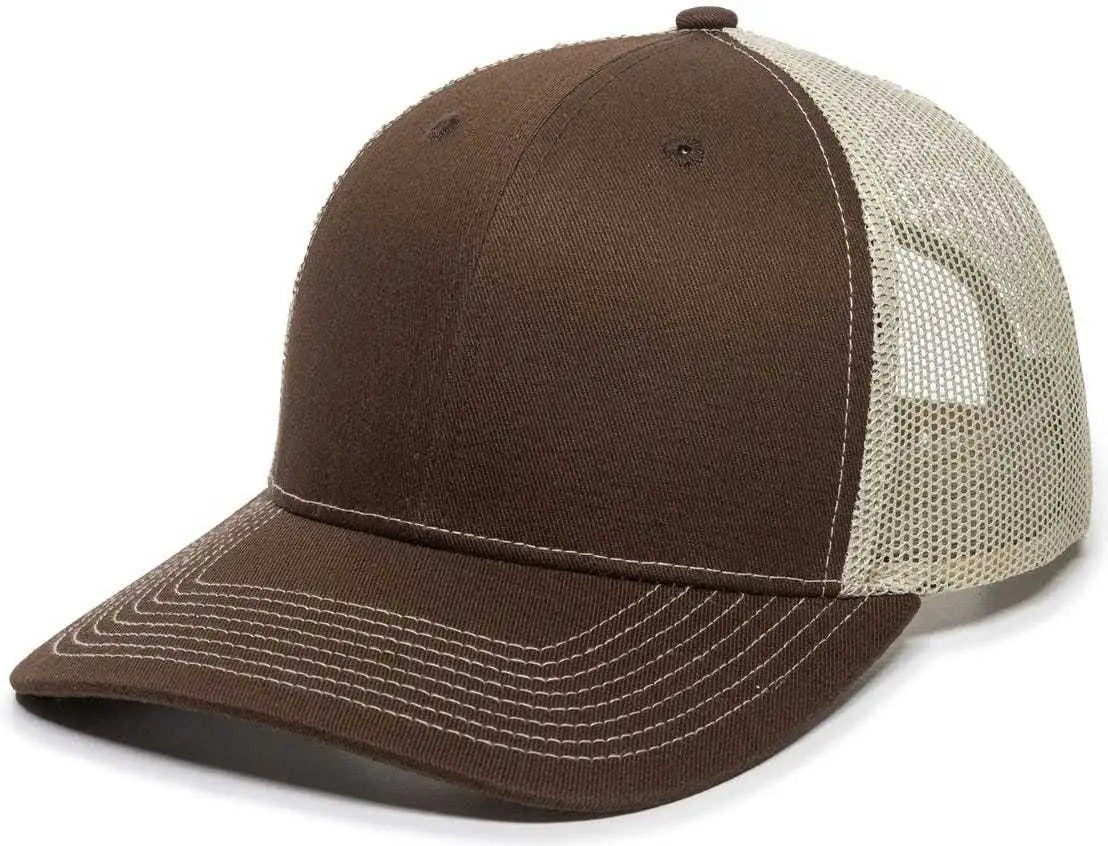 OC Sports OC771 Adjustable Mesh Back Cap - Brown Khaki