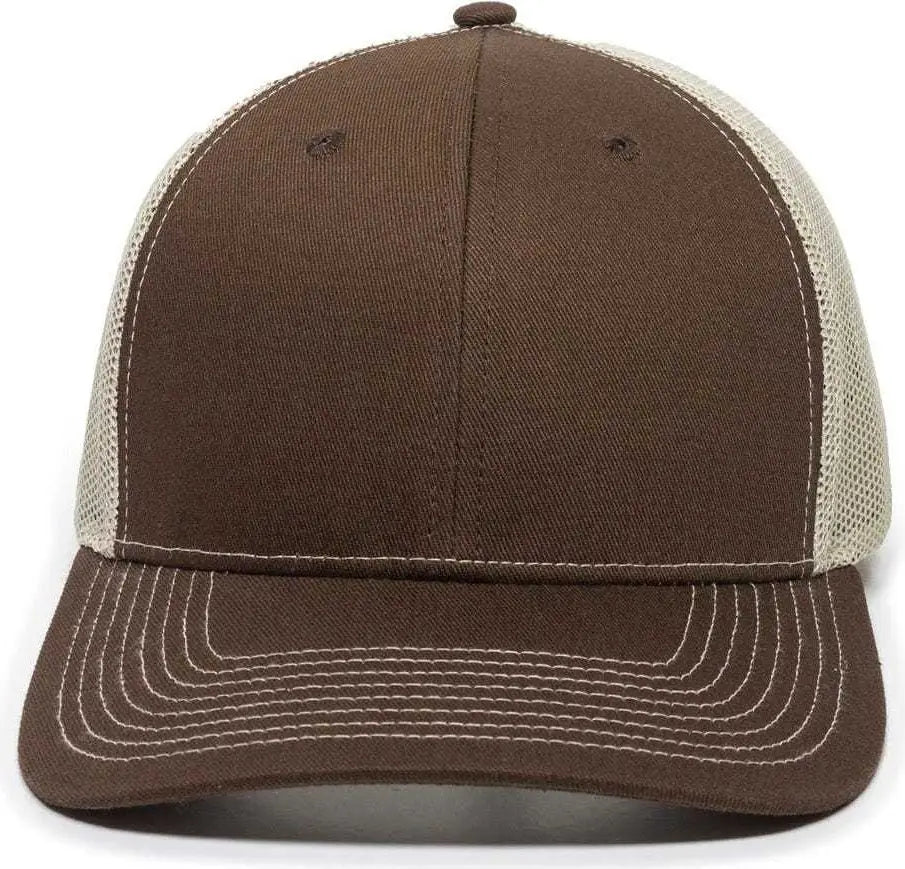 OC Sports OC771 Adjustable Mesh Back Cap - Brown Khaki