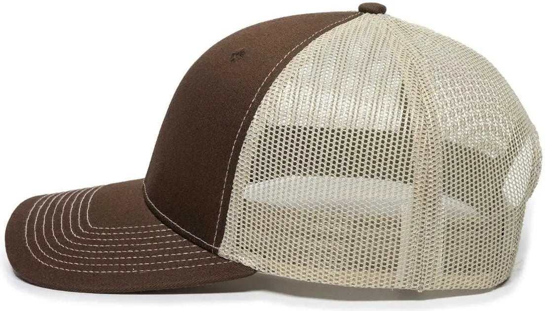 OC Sports OC771 Adjustable Mesh Back Cap - Brown Khaki