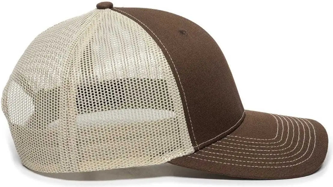 OC Sports OC771 Adjustable Mesh Back Cap - Brown Khaki