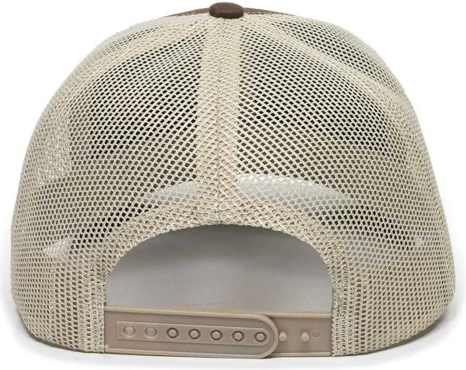 OC Sports OC771 Adjustable Mesh Back Cap - Brown Khaki