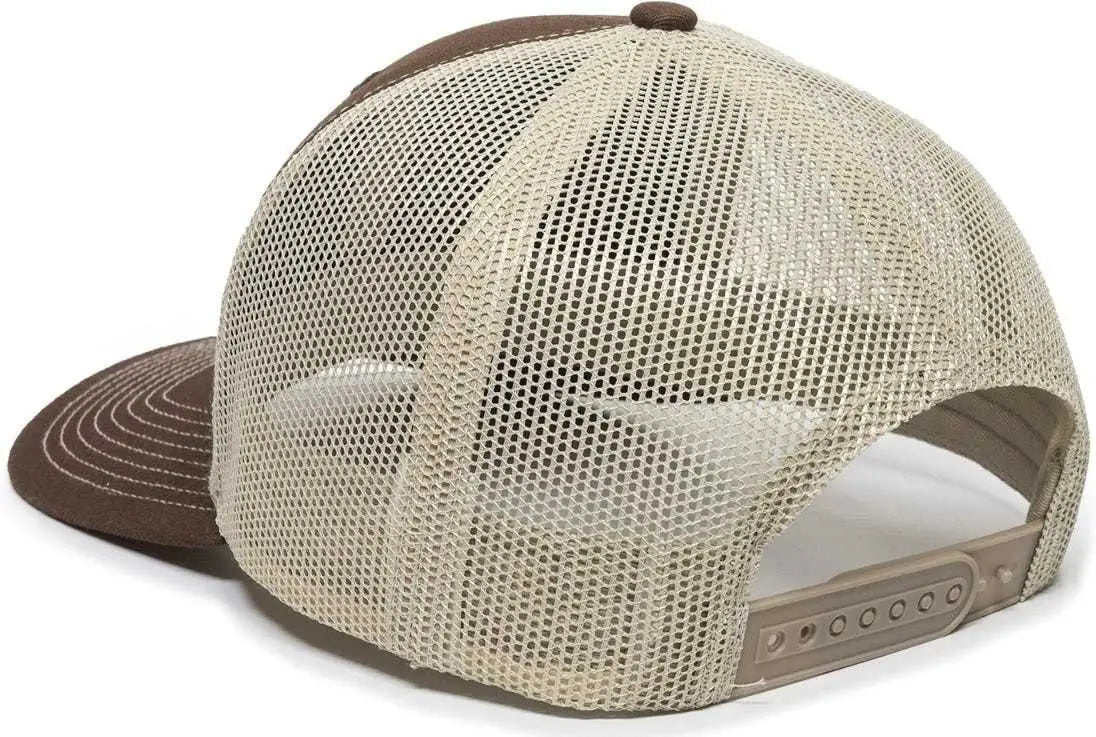 OC Sports OC771 Adjustable Mesh Back Cap - Brown Khaki