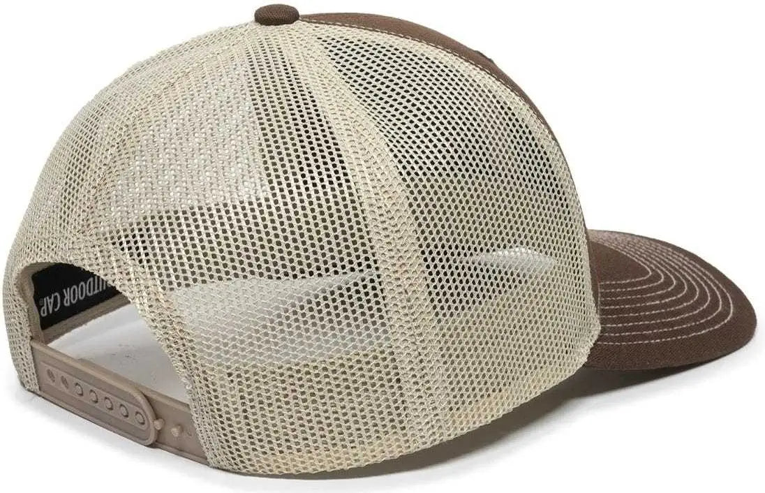 OC Sports OC771 Adjustable Mesh Back Cap - Brown Khaki