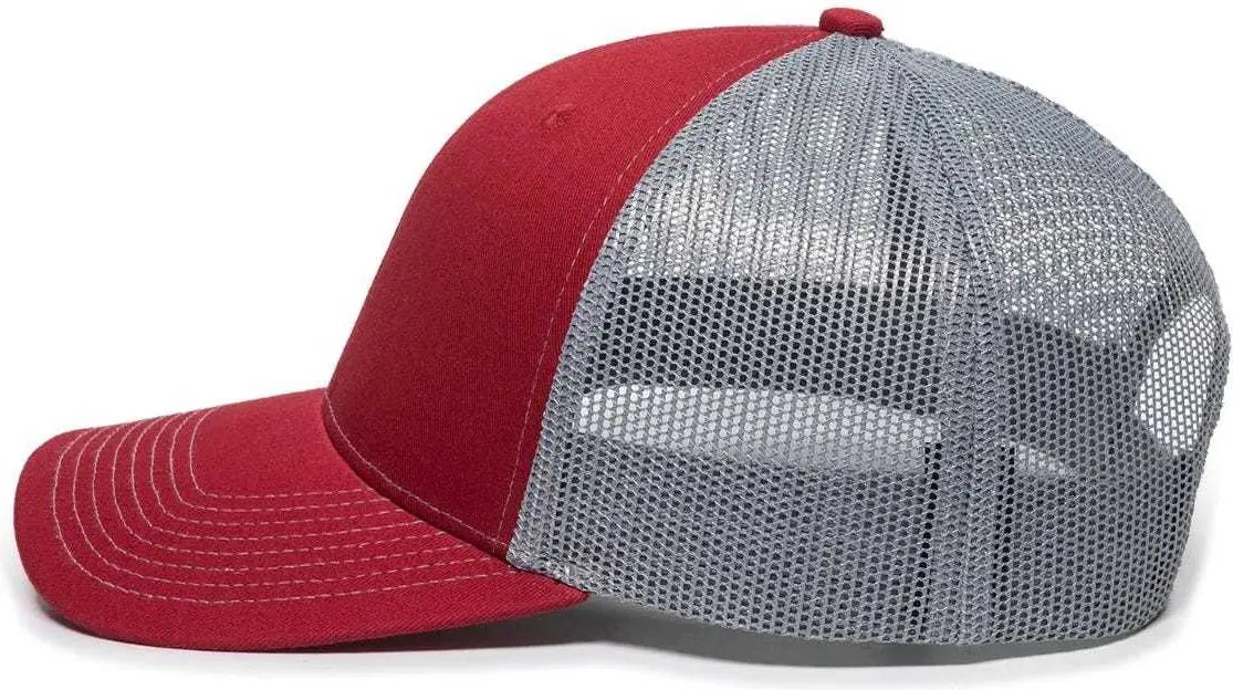 OC Sports OC771 Adjustable Mesh Back Cap - Cardinal Gray - Cardinal Gray / 6 7/8’’ - 7 1/2’’
