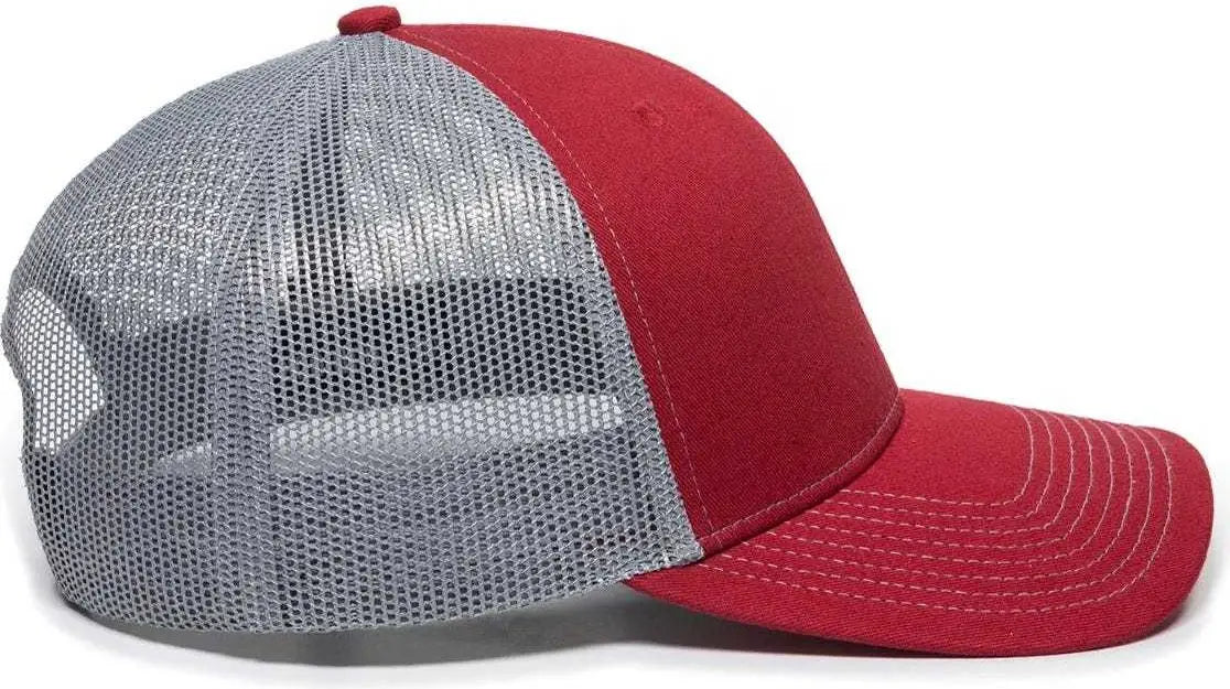 OC Sports OC771 Adjustable Mesh Back Cap - Cardinal Gray - Cardinal Gray / 6 7/8’’ - 7 1/2’’