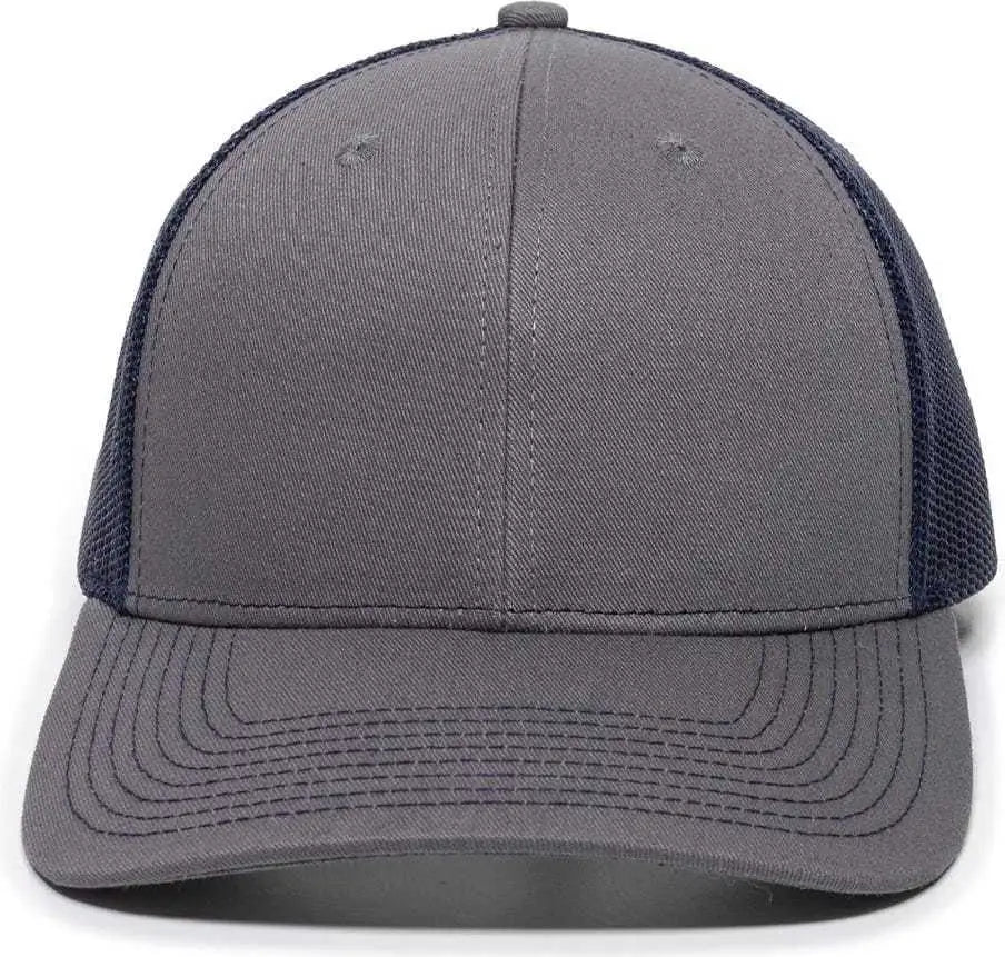 OC Sports OC771 Adjustable Mesh Back Cap - Charcoal Navy - Dark Gray Navy / 6 7/8’’ - 7 1/2’’