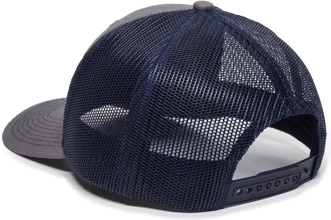 OC Sports OC771 Adjustable Mesh Back Cap - Charcoal Navy - Dark Gray Navy / 6 7/8’’ - 7 1/2’’