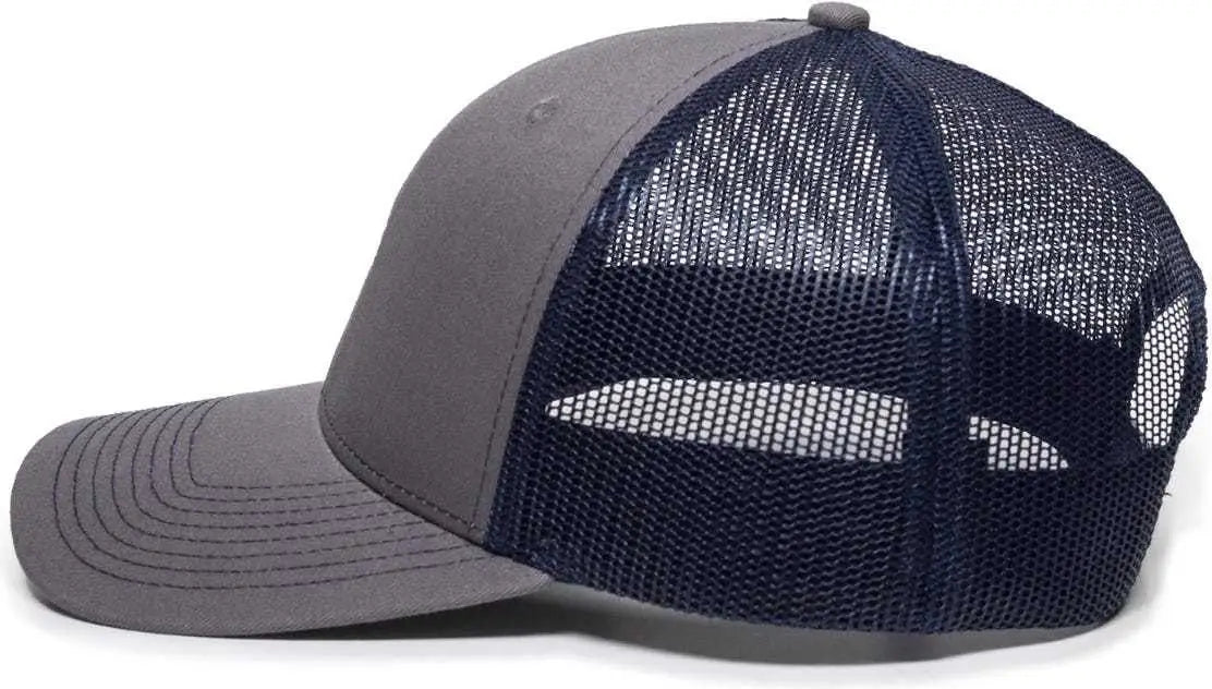 OC Sports OC771 Adjustable Mesh Back Cap - Charcoal Navy - Dark Gray Navy / 6 7/8’’ - 7 1/2’’