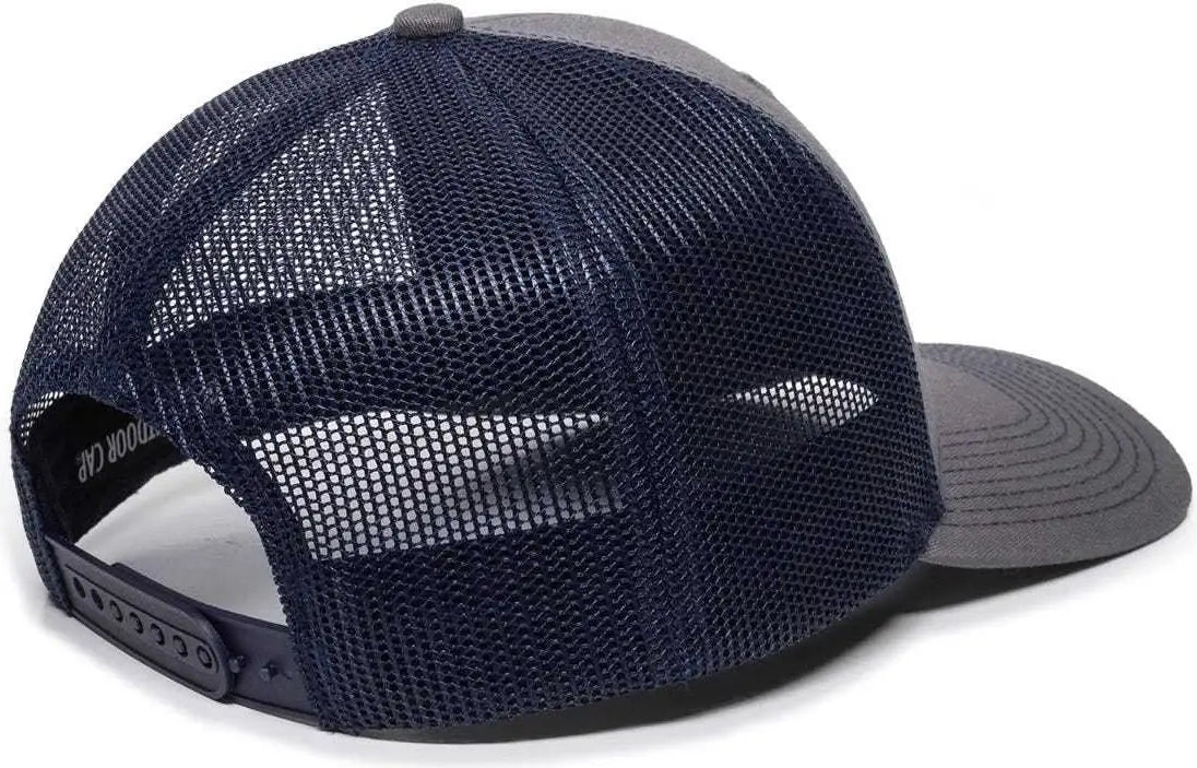 OC Sports OC771 Adjustable Mesh Back Cap - Charcoal Navy - Dark Gray Navy / 6 7/8’’ - 7 1/2’’