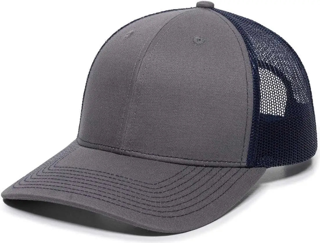 OC Sports OC771 Adjustable Mesh Back Cap - Charcoal Navy - Dark Gray Navy / 6 7/8’’ - 7 1/2’’