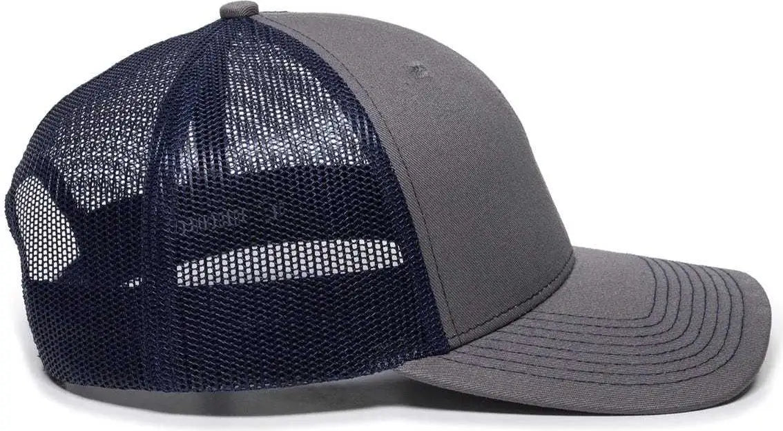 OC Sports OC771 Adjustable Mesh Back Cap - Charcoal Navy - Dark Gray Navy / 6 7/8’’ - 7 1/2’’