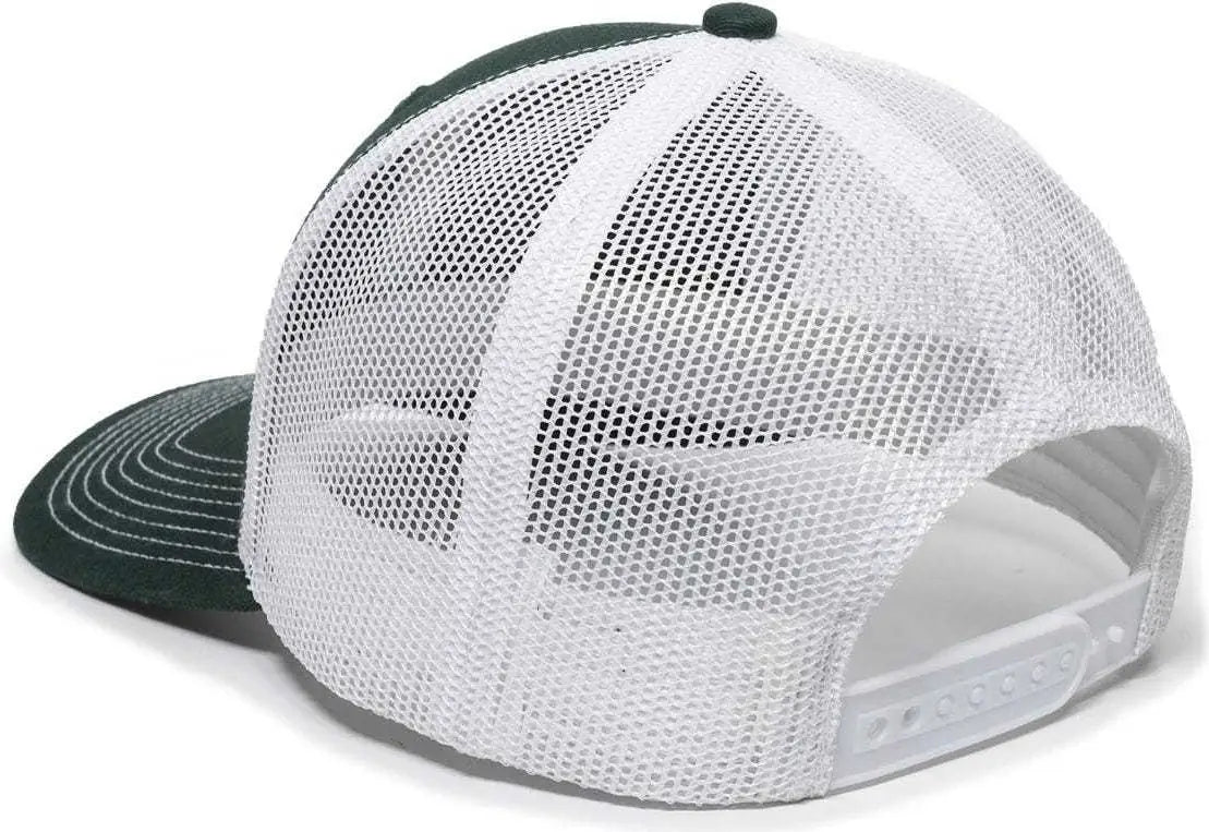 OC Sports OC771 Adjustable Mesh Back Cap - Dark Green White