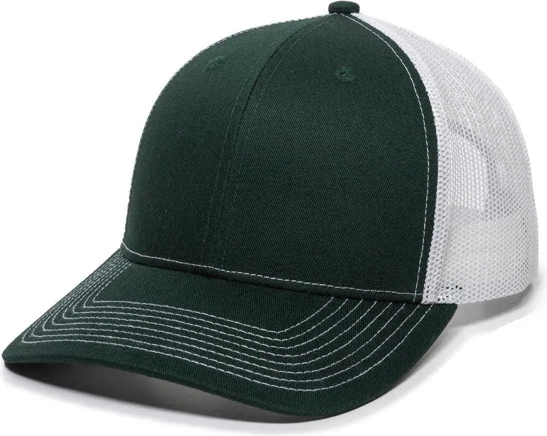 OC Sports OC771 Adjustable Mesh Back Cap - Dark Green White